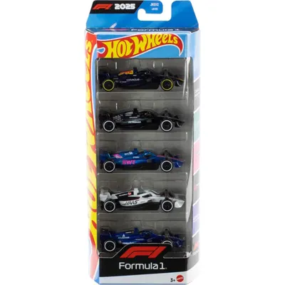 Set 5 masini de curse, Hot Wheels, Formula 1 2025, JLN11