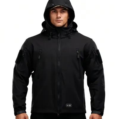Jacheta tactica M-TAC Softshell cu mesada 2in1 - NEGRU / XS