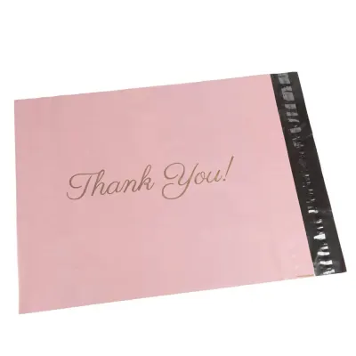 Plicuri curierat cu mesaj Thank You - roz (set 100 buc) - Default Title