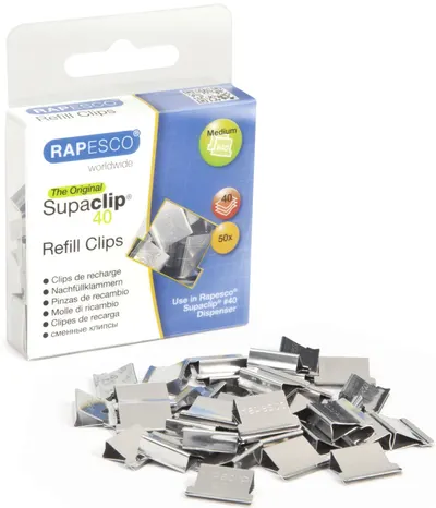 Clips metalic Rapesco - Supaclip, pentru 40 file, 50 buc.