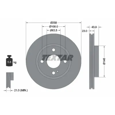 Disc frana TEXTAR 92176005