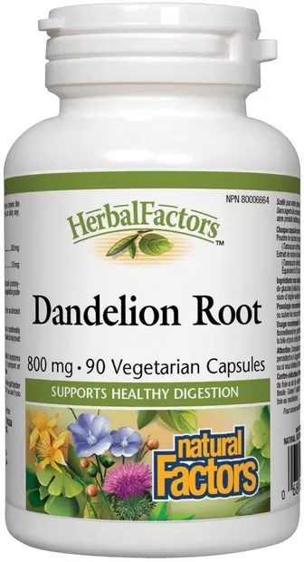 Herbal Factors Dandelion Root, 425 mg, 90 vege capsule, Natural Factors