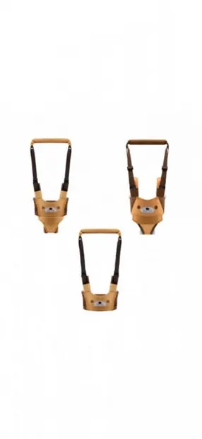 Ham pentru copii Novokids Premium Bear Walking Assistant Maro cu Maner confortabil, Intaritura, Material moale, Greutate admisa 20 kg, Lavabil
