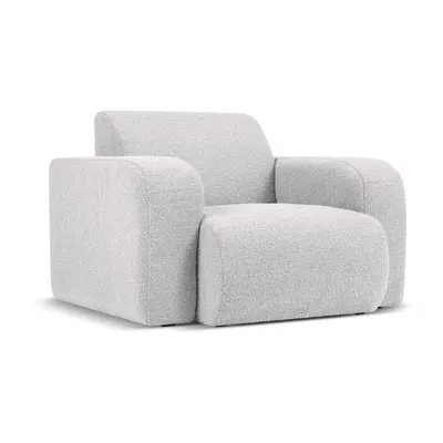 Fotoliu gri deschis cu tapițerie din stofă bouclé Molino – Micadoni Home
