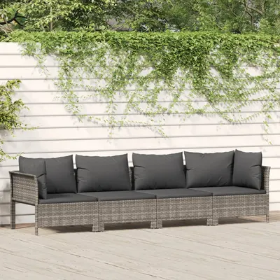 Gossi set mobilier de gradina cu perne, 4 piese, gri, poliratan