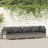 Gossi set mobilier de gradina cu perne, 4 piese, gri, poliratan