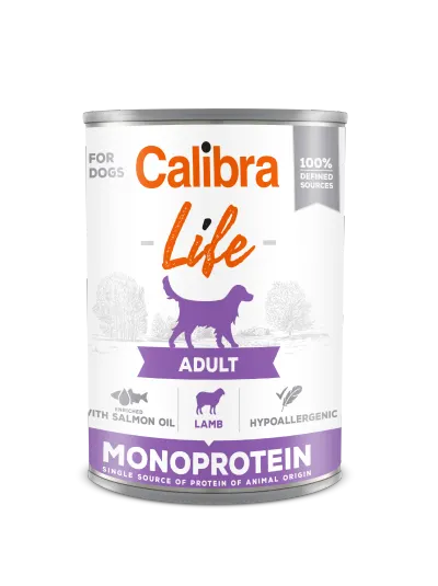 Hrana umeda caini, Calibra Dog Life Adult Lamb, 400 g