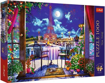 Puzzle Trefl din 1000 piese - Paris la lumina lunii