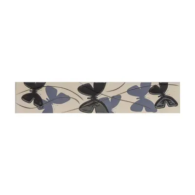 Brau decorativ faianta baie / bucatarie Tropicca Blue 7.5 x 40