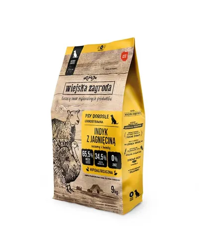 WIEJSKA ZAGRODA Hrana uscată curcan cu miel pentru câini, crochete M 2x9 kg