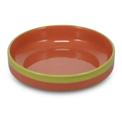Farfurie verde/portocalie adâncă din gresie ø 21 cm Duo – ONA