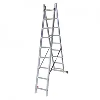 Scara dubla aluminiu, 2×9 trepte, 240 cm Bisonte STR209