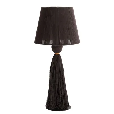 Veioză maro închis cu abajur textil (înălțime 58 cm) Espino – Light & Living