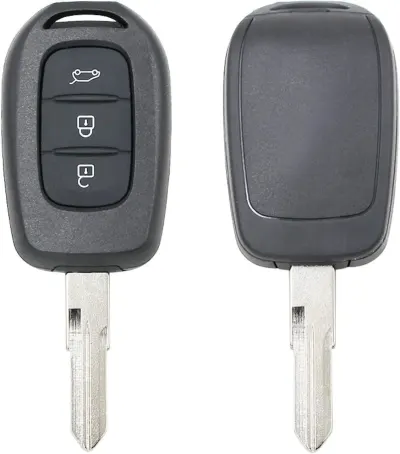 Carcasa cheie auto Techstar compatibila Dacia Logan/Sandero/Duster/Dokker/Lodgy + Renault Trafic, 3 butoane, lamela VAC102, neagra – fara electronica