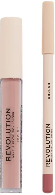 Makeup Revolution Set de buze - Ruj și creion Brunch, 3 ml + 1 g