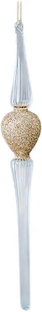 Pendul Eurolamp din sticlă - 4 x 30 cm, 2 bucăți, strălucire aurie