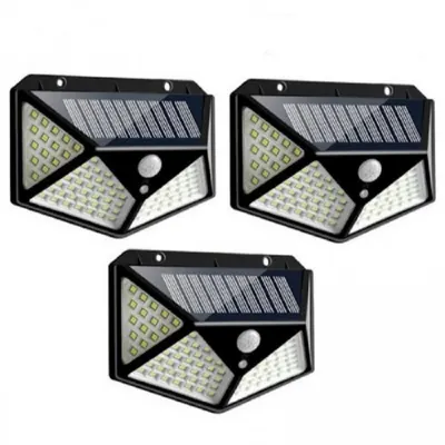 Set 3 x Lampa solara 100 LED Jortan, senzor de miscare