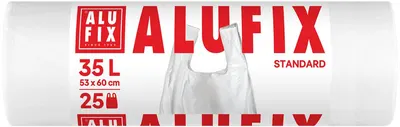 Saci de gunoi cu mânere ALUFIX - 35 l, 25 buc., albi