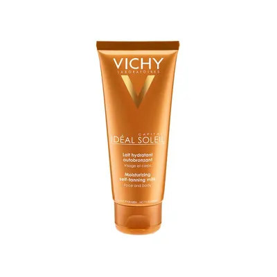 Lapte hidratant autobronzant pentru fata si corp Ideal Soleil, Vichy | 100 ml