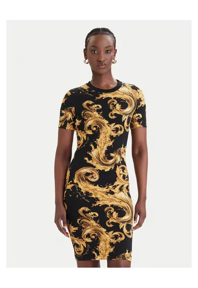 Rochie de zi Femei - Negru - Bumbac