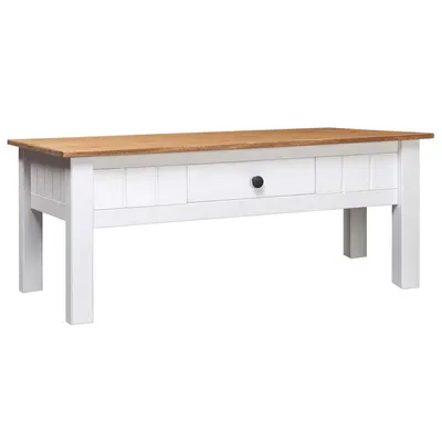 vidaXL Măsuță de cafea alb 100x60x45 cm lemn masiv de pin gama Panama