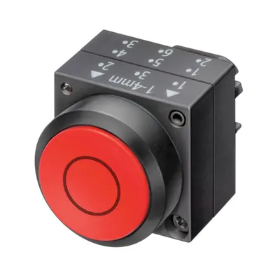 Buton comanda, rosu, 0, cu revenire