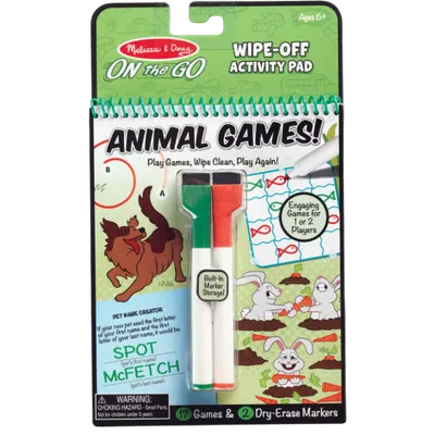 Carnet reutilizabil cu activitati si jocuri Animale -Melissa And Doug