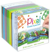 Set de 3 mozaicuri Pixelhobby - Păsări tropicale, cu pixeli Classic