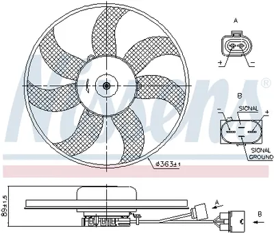 Ventilator Radiator Stanga Potrivit Audi A1, A3; Seat Altea, Altea Xl, Ibiza Iv, Ibiza Iv Sc, Ibiza Iv St, Leon, Toledo Iii; Skoda Fabia Ii, Octavia I, Octavia Ii, Octavia Iii 1.2-3.6 08.00