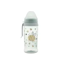 Biberon anticurgere cu clips si tetina lata, protejeaza gingiile, 6 luni+, 360 ml, My Friend Iceberg Green