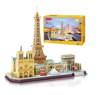 Puzzle 3d Cubic Fun City Line Paris 114 piese