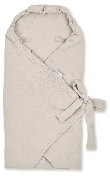 Scutec pentru externarea bebelușului 2 în 1 Albero Mio - Beige, 100 x 100 cm