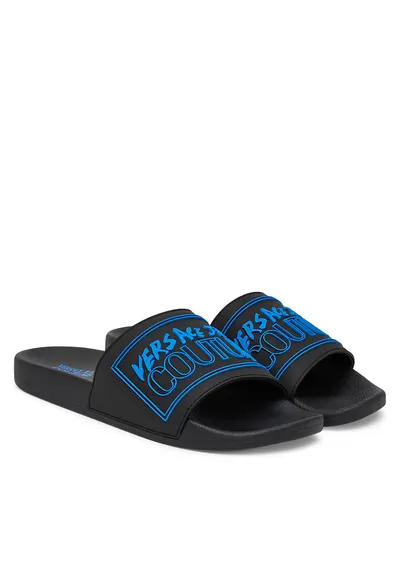Slapi barbati - sintetic - negru - slip-on
