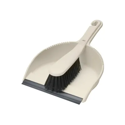 Set făraș și mătură cu cap moale Addis, crem