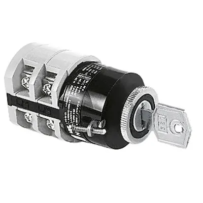 Intrerupator rotativ cu came, GN SERIES, U12 montaj pe panou WITH KEY OPERATION FOR 22MM CENTRAL FIXING. ON/OFF SWITCH, THREE-POLE – 2 WAFERS – SCHEME 10, 16A