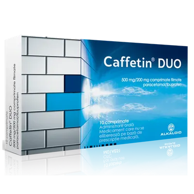 Caffetin Duo 500 mg/200 mg, Alkaloid | 10 comprimate filmate