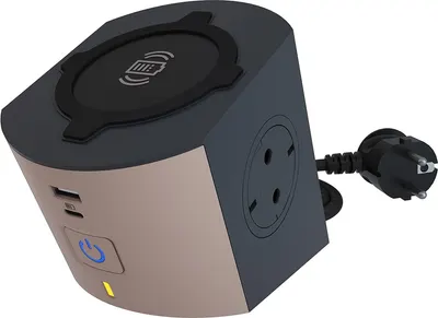 Panglică electrică Legrand - 694500, 2x shuko+USB A+C, încărcare fără fir