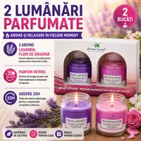 Set 2 lumanari parfumate, Lavanda&Floare de livada, 20h