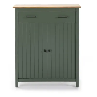 Comodă verde/în culoare naturală înaltă din lemn masiv de pin 90x110 cm Miranda – Marckeric