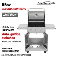Grătar pe gaz Bormann Elite – BBQ7030, 9 kW, 3 arzătoare