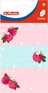 Etichete școlare Herlitz - Raspberry, 9 buc