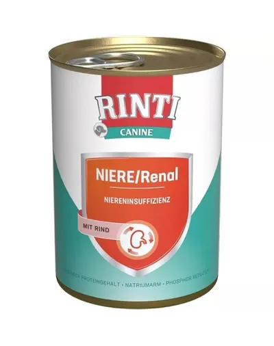 RINTI Canine Kidney-diet/Renal beef 400 g hrana cu vita, pentru caini