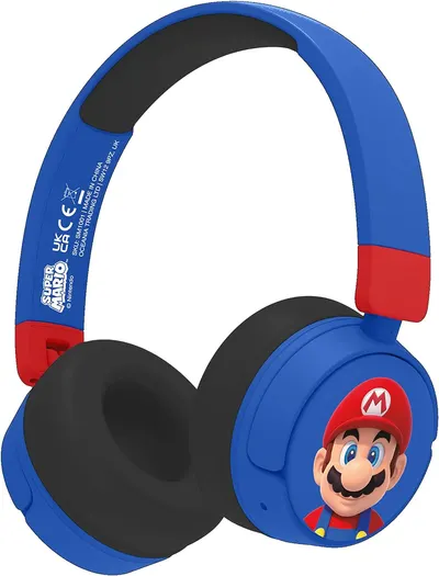 Căști pentru copii OTL Technologies - Super Mario, wireless, albastre