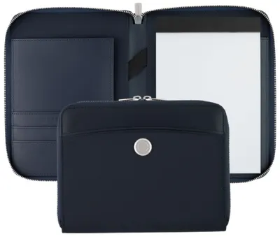 Mapa cu fermoar Hugo Boss Contour - A5, albastru inchis