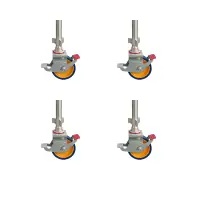 Set de 4 roti pentru schela din aluminiu cu frana 8 inch