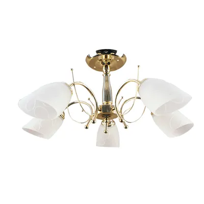 Lustra Blossom Auriu+Alb 5xE27 60W