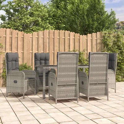Gossi set mobilier de gradina cu perne, 7 piese, gri, poliratan