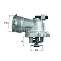 Termostat, lichid racire MAHLE ORIGINAL TM 28 87