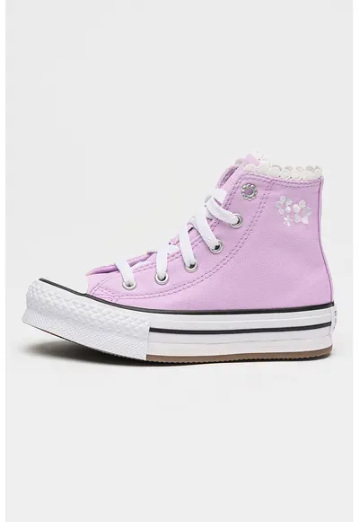 Tenisi flatfom cu model floral Chuck Taylor All Star - Lila