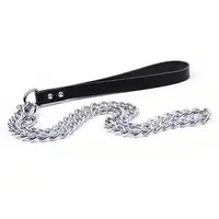 Lesa metalica, argintie, pentru caini de forta, lungime 90 cm